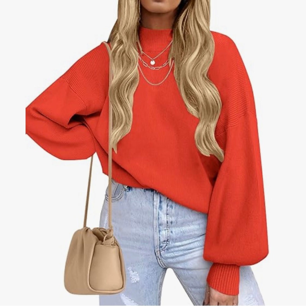 New - She’s on Fire Sweater- Lantern Sleeve knit